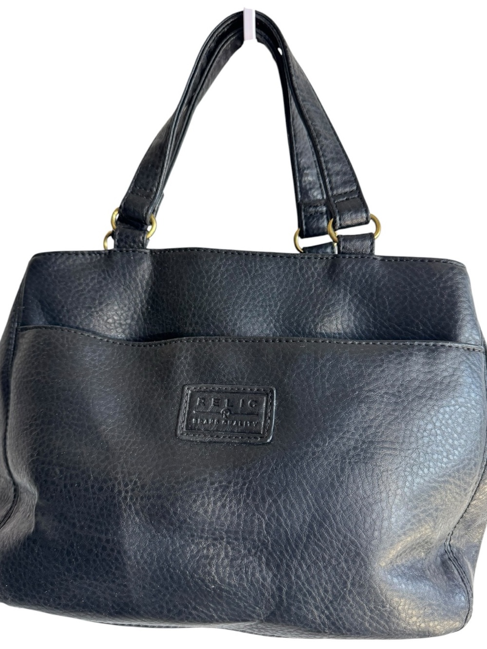 Relic Black Pebbled Shoulder bag with Gold Hardware